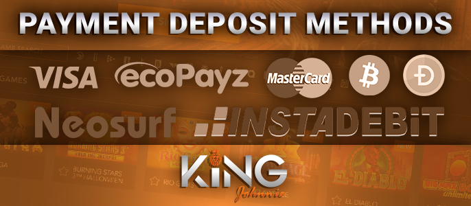 Payment systems on the site of King Johnnie Casino - what payment systems can deposit account