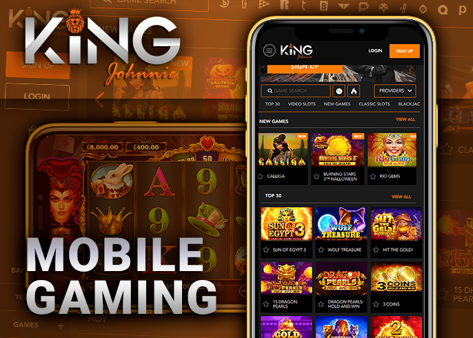Playing slots on your phone at King Johnnie Casino - how to start playing