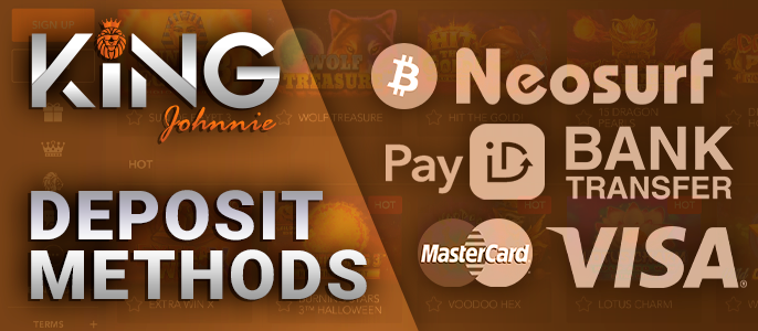Payment systems for deposits at King Johnnie Casino - what to deposit to your account